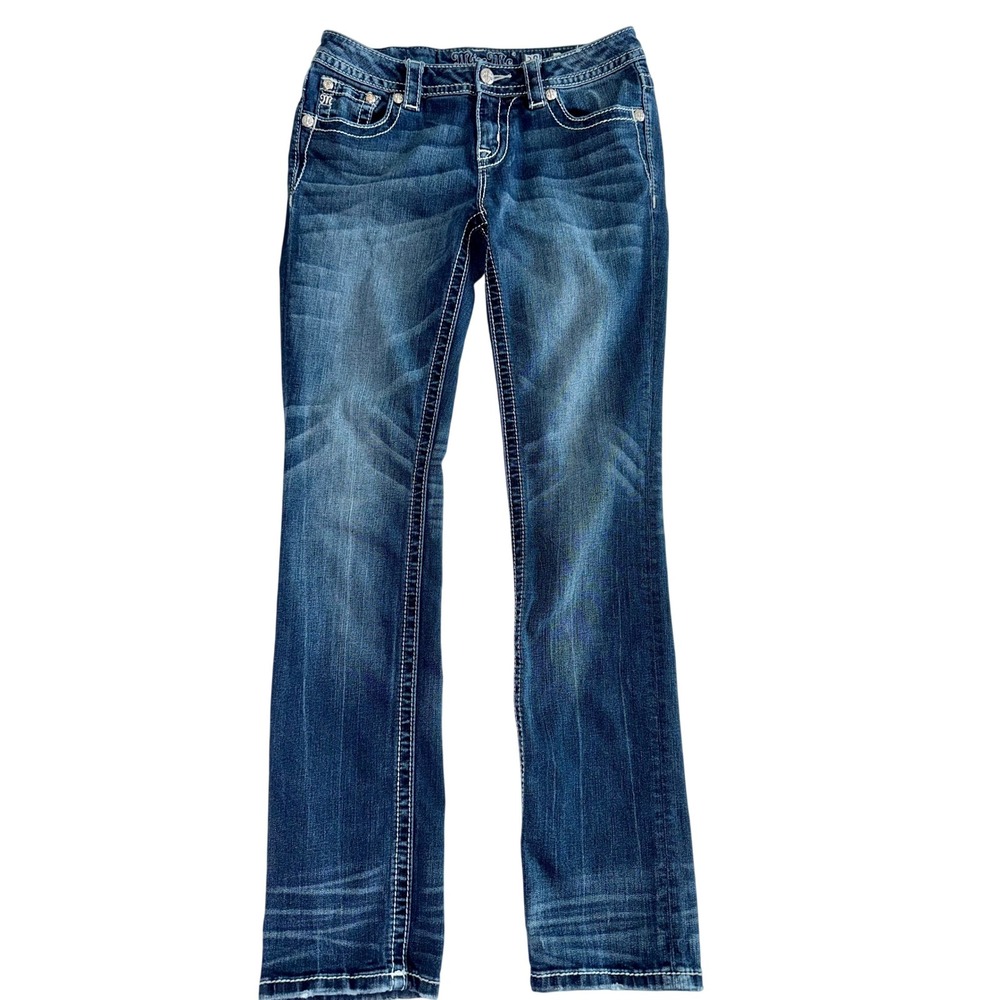 Miss Me Signature Straight Jeans Embroidered Stitch Pocket Size 28x31 JP8499T